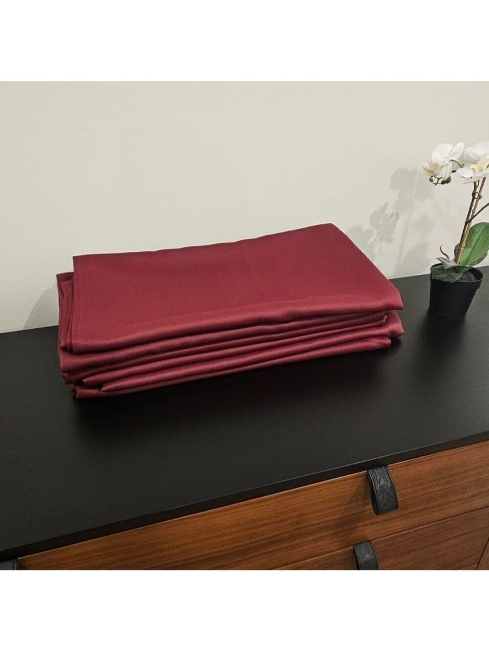 Burgundy Curtain Panels Set of 6 | 37” x 84” | Grommet Top